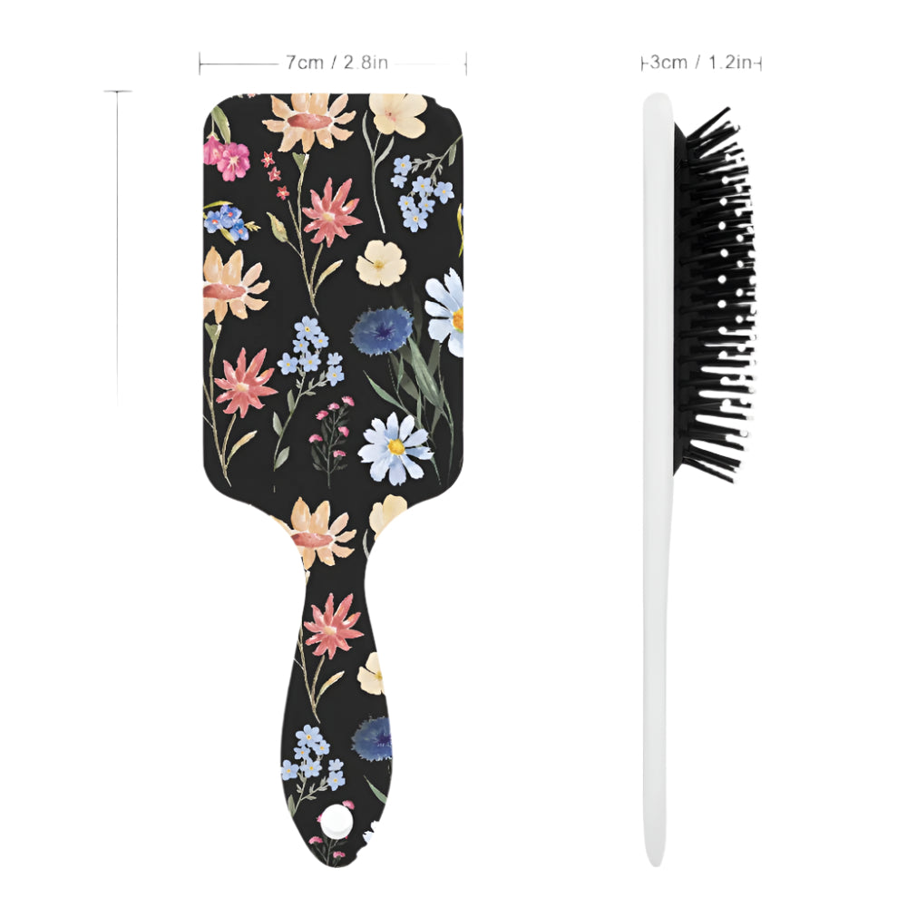Wildflowers Painted Black Air Cushion Scalp Massage Brush (FWS) 2