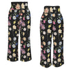 Wildflowers Painted Black High Elastic Waist Pants with Wide Legs up to 5 XL 4
