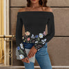 Wildflowers Painted Black L Off Shoulder Slim Fit Long Sleeve Top up to 5 XL 1
