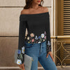 Wildflowers Painted Black L Off Shoulder Slim Fit Long Sleeve Top up to 5 XL 2