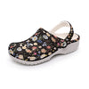 Wildflowers Painted Black Rubber Clogs up to size 12 2