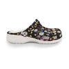 Wildflowers Painted Black Rubber Clogs up to size 12 3