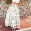 Wildflowers Painted White Three Tier Long Skirt up to 5 XL (FWS) 2