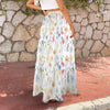 Wildflowers Painted White Three Tier Long Skirt up to 5 XL (FWS) 3