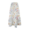 Wildflowers Painted White Three Tier Long Skirt up to 5 XL (FWS) white