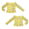 Wildflowers Painted Yellow Off Shoulder Slim Fit Long Sleeve Top up to 5 XL 4