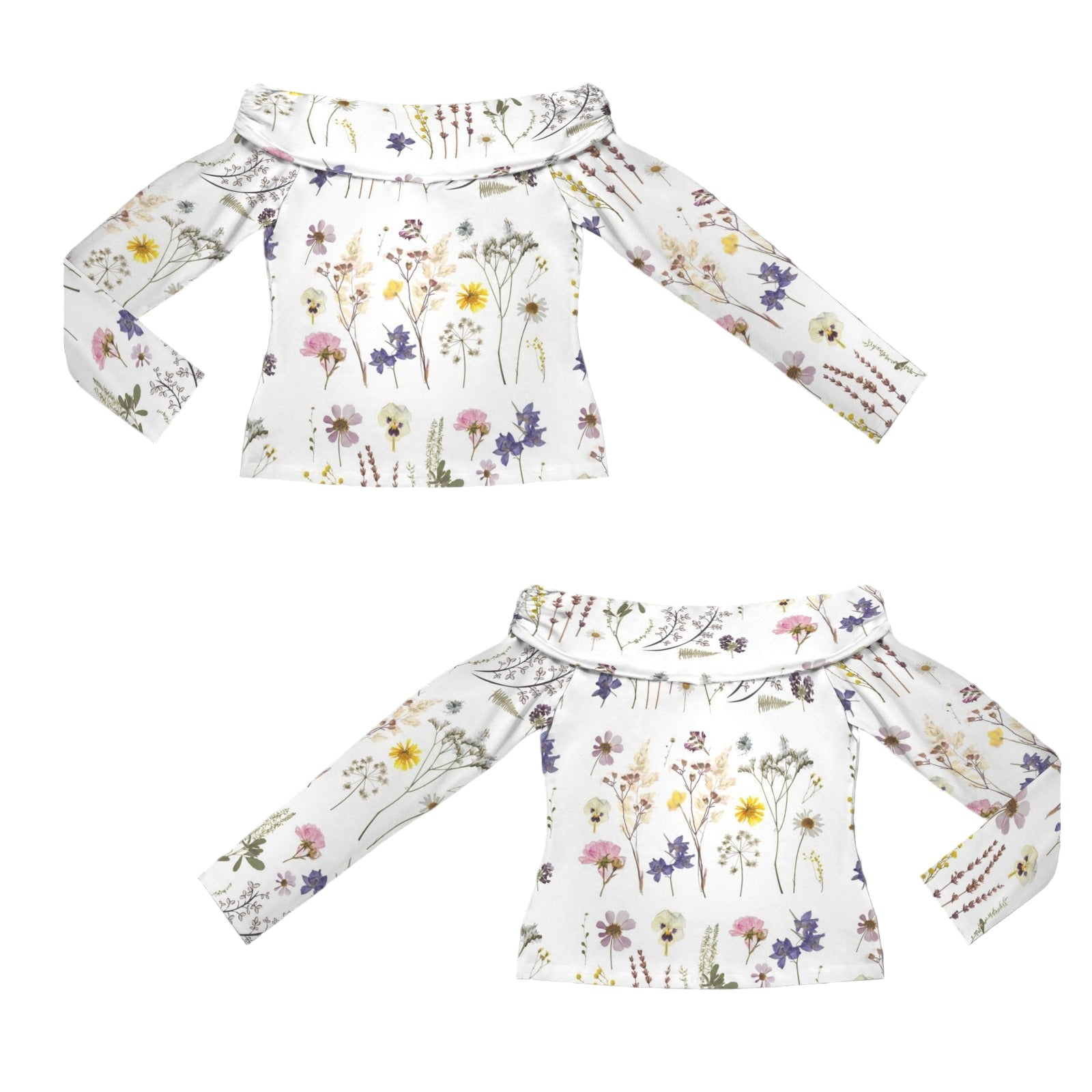 Wildflowers White Off Shoulder Slim Fit Long Sleeve Top up to 5 XL 4