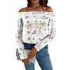 Wildflowers White Off Shoulder Slim Fit Long Sleeve Top up to 5 XL white