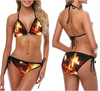 Winter Fire Black String Bikini up to 5 XL (FWS) front and back
