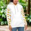 Yellow Frangipanis White Plush Hoodie with Pockets up to 5 XL jungle