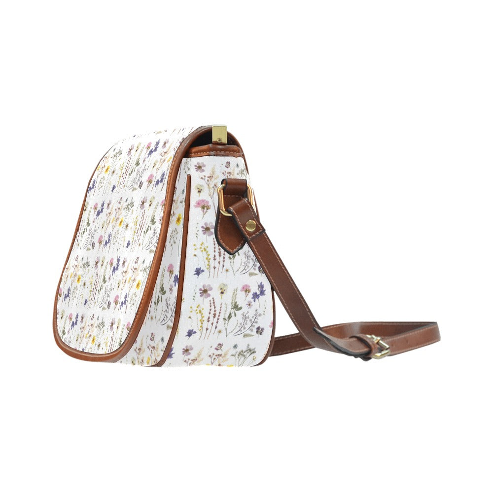 Wildflowers White Women's Saddle Bag