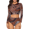 Choc Swirl Long Sleeve Surfing Swimsuit