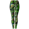 Graphic Jungle Mesh Panel Side Pockets Leggings (FWS)