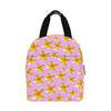 Yellow Frangipanis Pink Insulated Zipper Lunch Bag