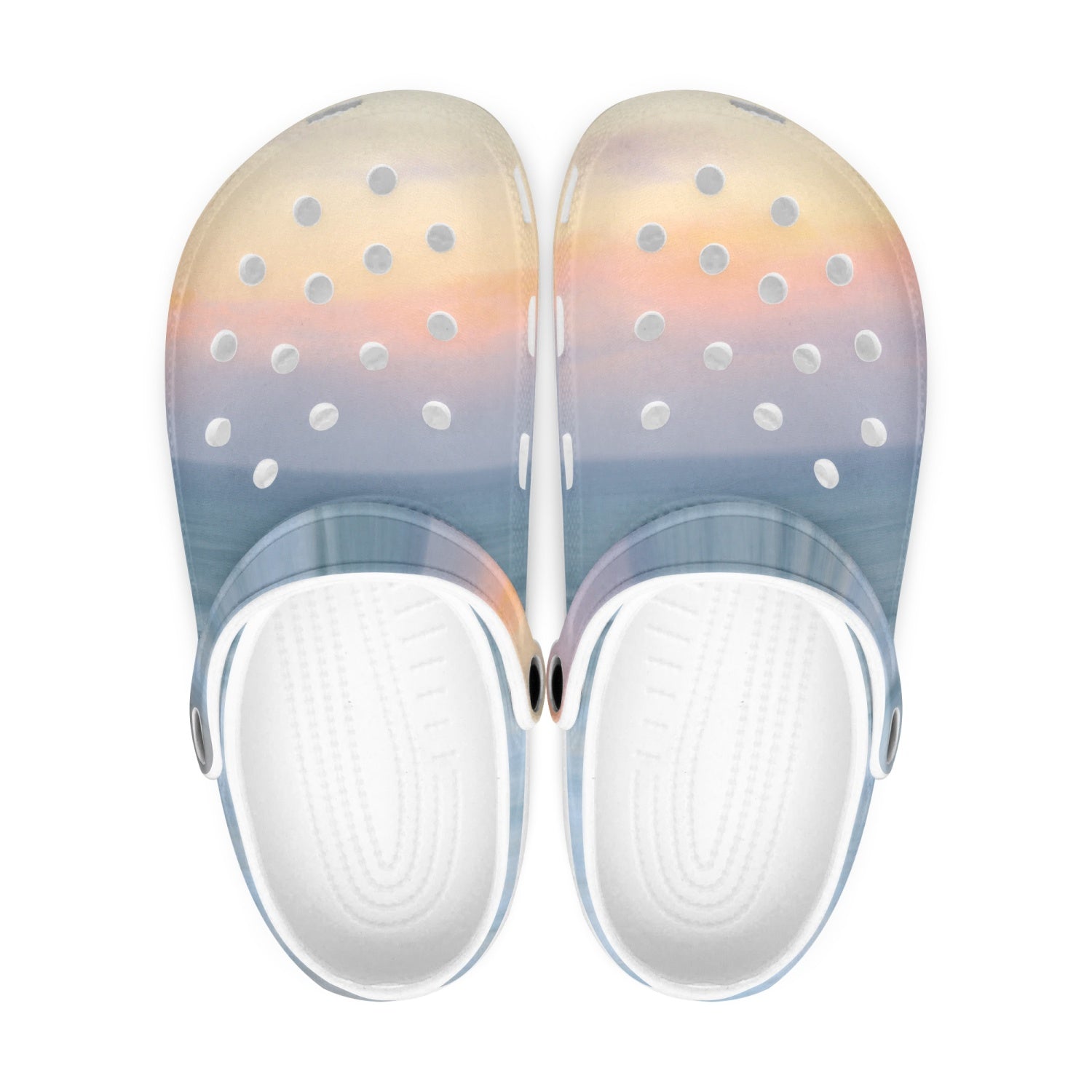 Sunset Beach Unisex White Rubber Clogs