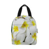 Fresh White Frangipanis Insulated Zipper Lunch Bag