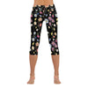 Wildflowers Painted Black Capri Leggings up to 5 XL