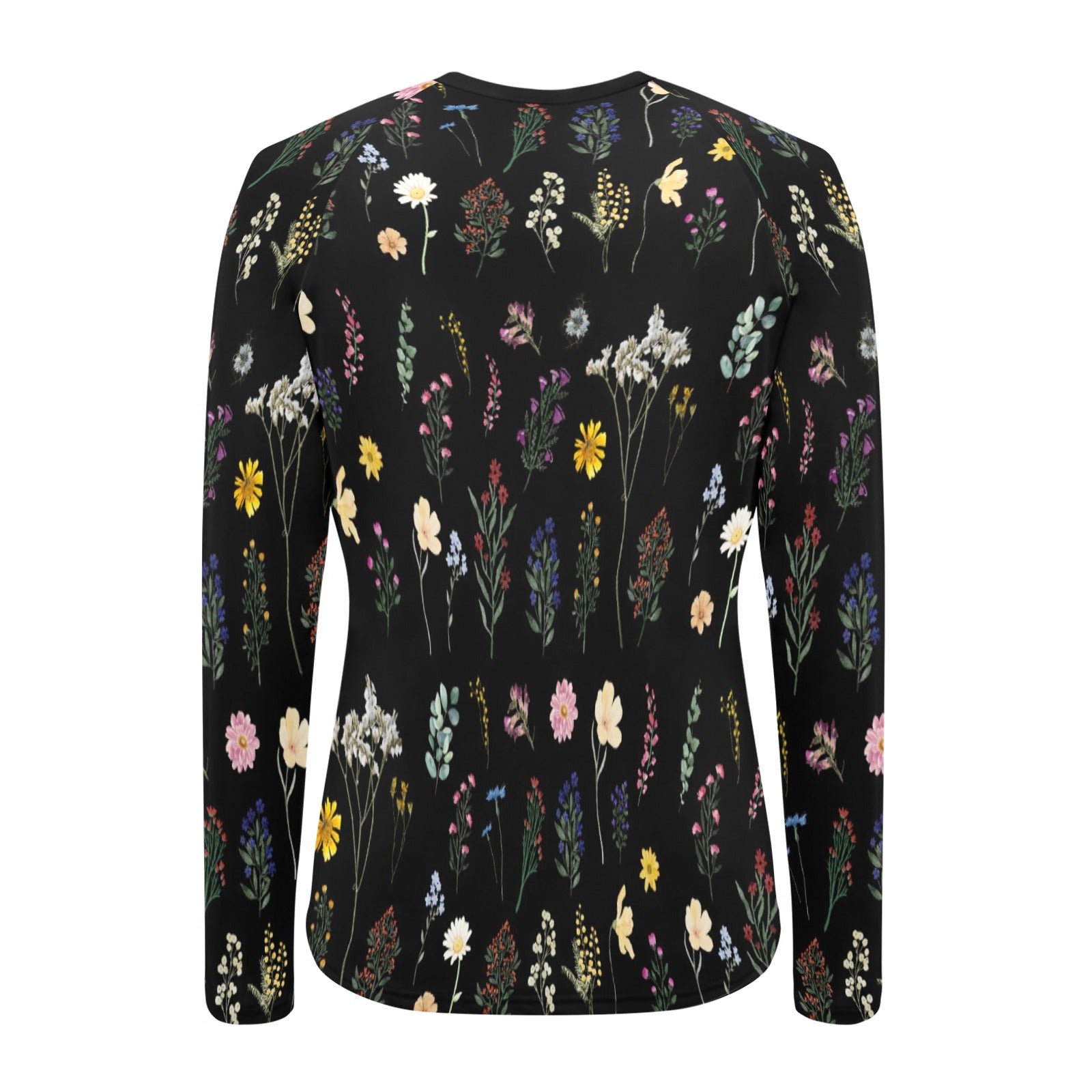 Wildflowers Black Women's Long Sleeve Swim Shirt up to 2 XL