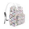 Vintage Cameras White Multi Function Backpack with White Handles