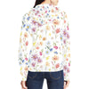 Wildflowers Painted White Full Zip Hoodie up to 2 XL