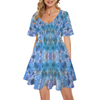 Blue Days Large V Neck Flutter Sleeves Dress up to 5 XL (FWS)