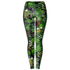 Graphic Jungle Mesh Panel Side Pockets Leggings (FWS)