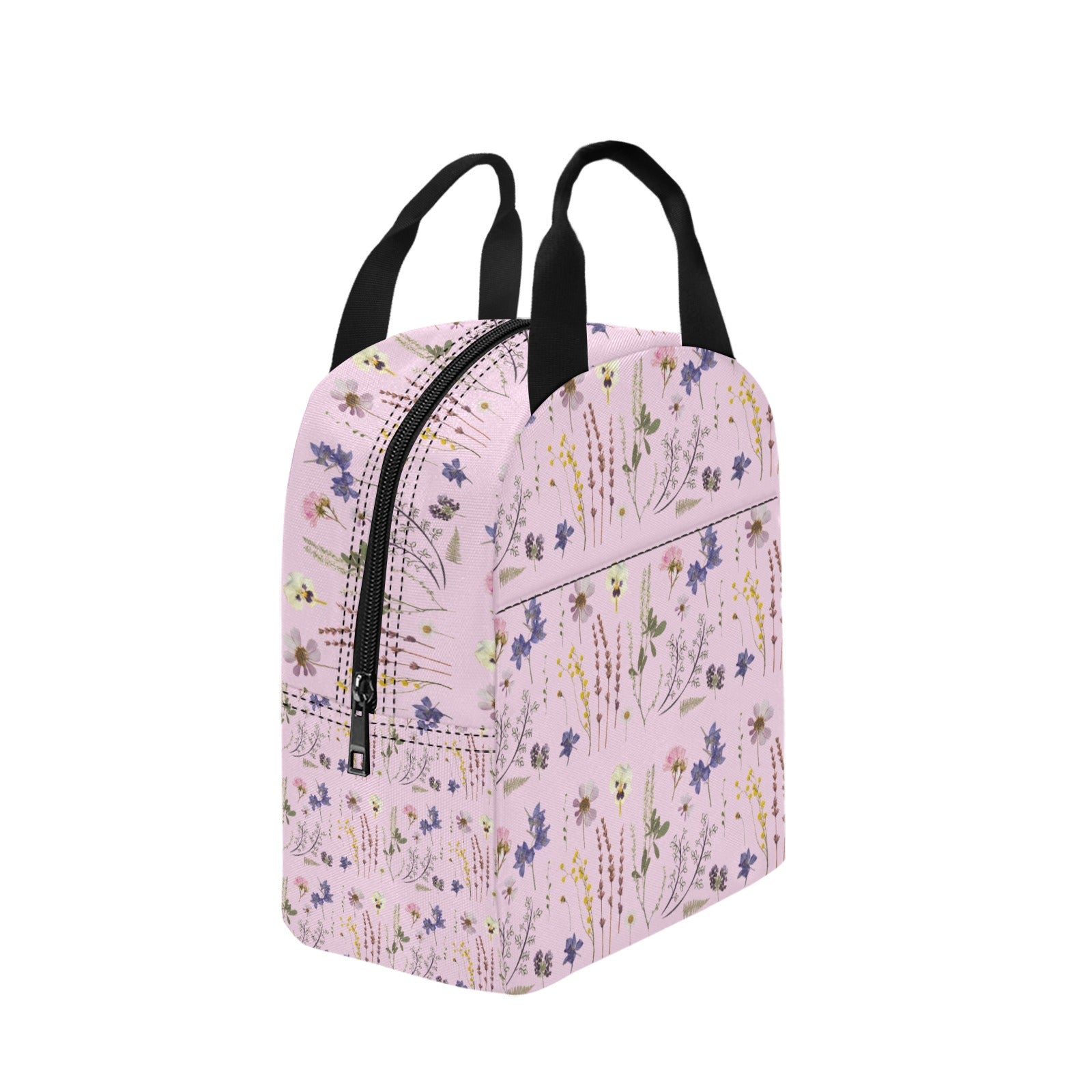 Wildflowers Pink Insulated Zipper Lunch Bag