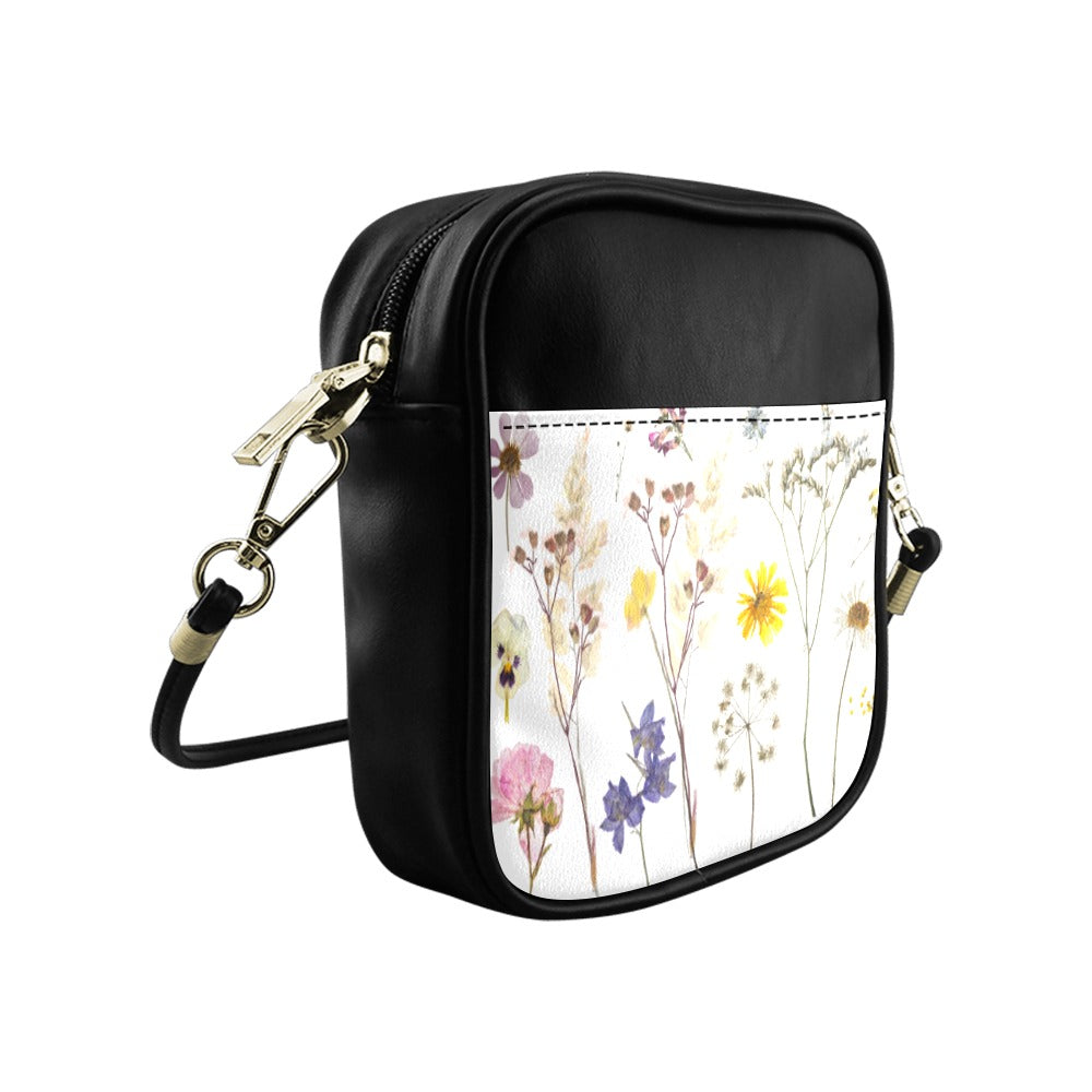 Wildflowers White Sling Shoulder Bag