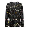 Wildflowers Black Women's Long Sleeve Swim Shirt up to 2 XL