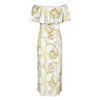 Golden Frangipani White Off Shoulder Maxi Dress up to 6 XL (FWS)