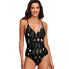 Wildflowers Black One Piece Tie Back Swimsuit