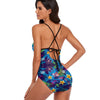 Hawaiian Blue One Piece Tie Back Swimsuit