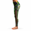 Graphic Jungle Mesh Panel Side Pockets Leggings (FWS)