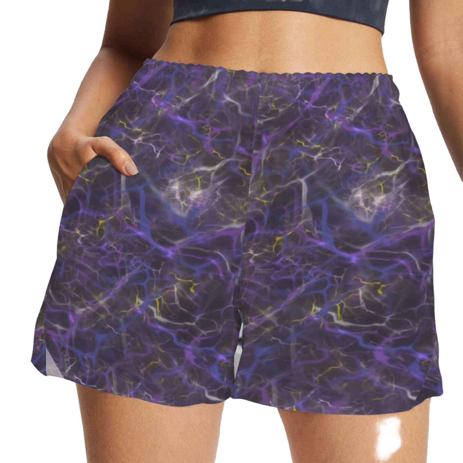 Stormy Purple Zip Pocket Shorts up to 5 XL (FWS)