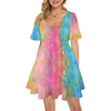 Rainbow Cotton Floss V Neck Dress up to 5 XL (FWS)