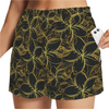 Golden Frangipani Black Zip Pocket Shorts up to 5 XL (FWS)