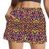 Black Pinky Leopard Zip Pocket Shorts up to 5 XL (FWS)