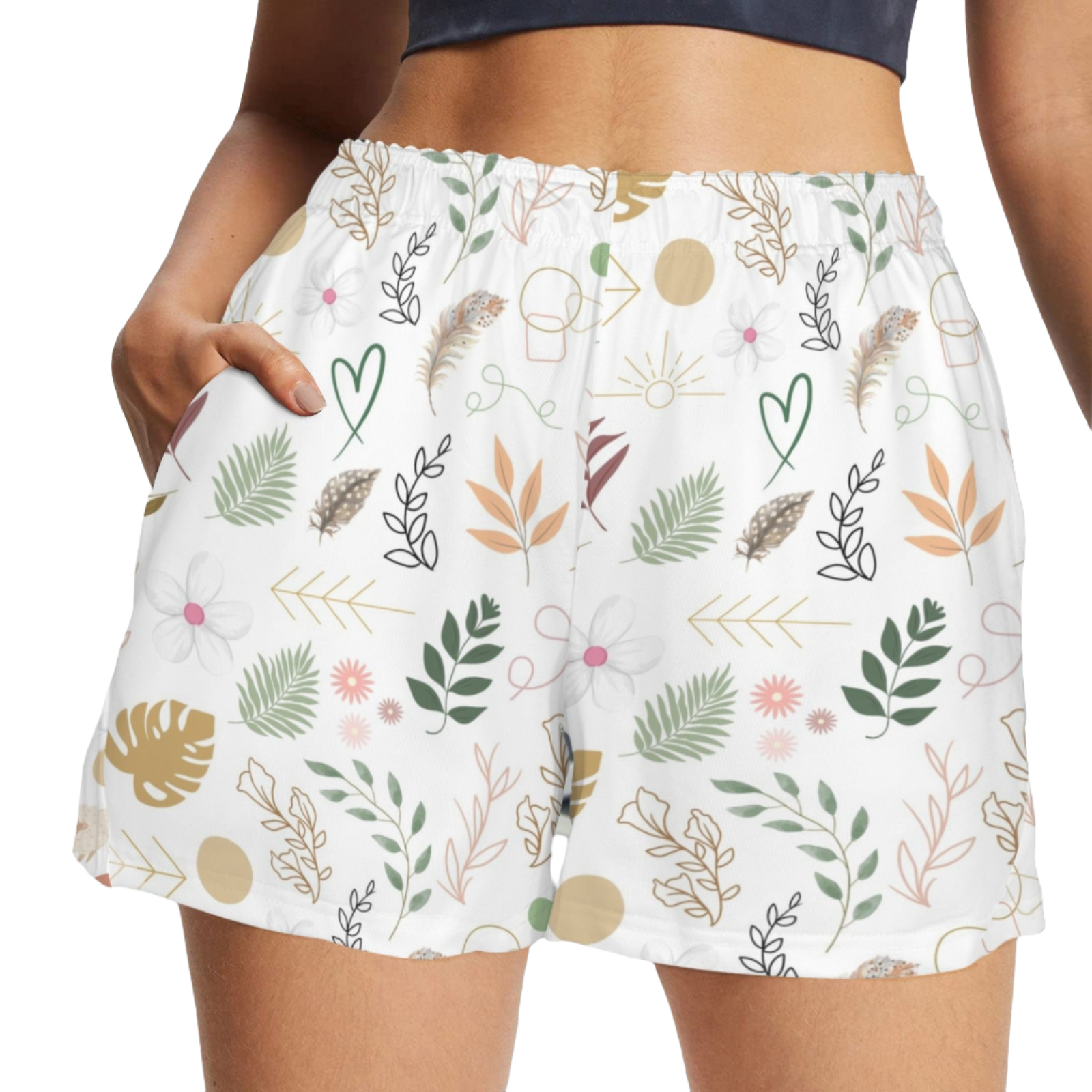 Boho White Zip Pocket Shorts up to 5 XL (FWS)