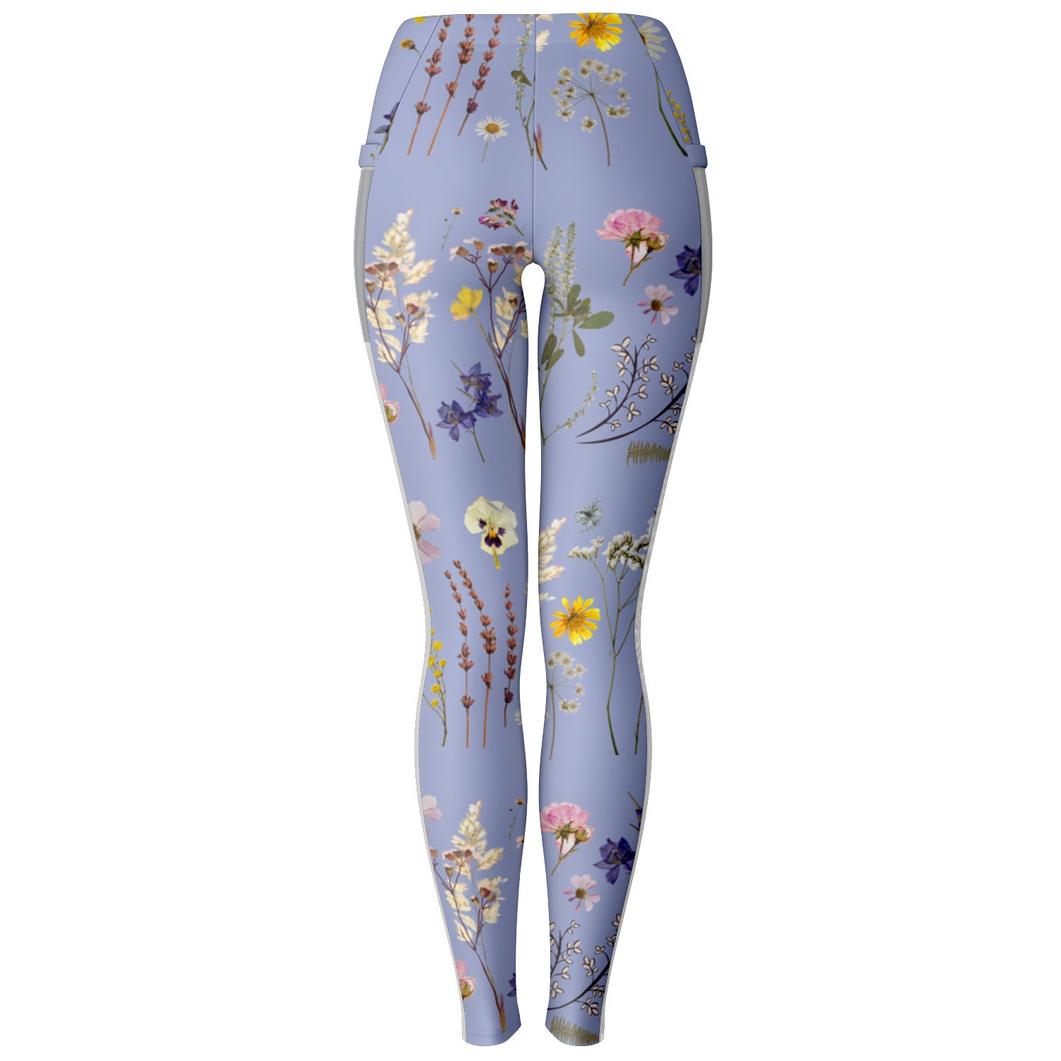 Wildflowers Lilac Mesh Panel Side Pockets Leggings (FWS)