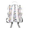 Vintage Cameras White Multi Function Backpack with White Handles