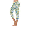 Blue Floral Capri Leggings up to 5 XL