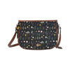 Wildflowers Black Saddle Bag