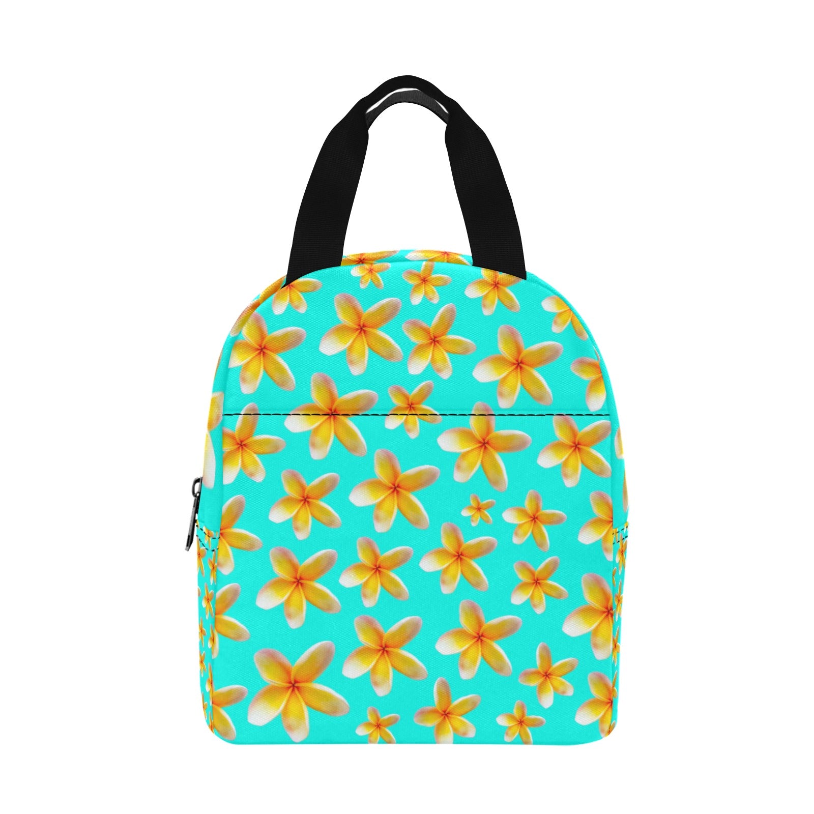 Yellow Frangipanis Aqua Insulated Zipper Lunch Bag