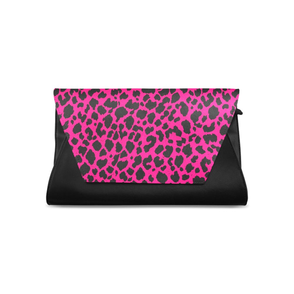 Hot Pink Leopard Clutch Bag