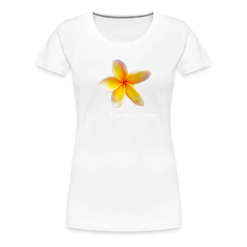 Frangipani Love Women’s Premium T-Shirt - white