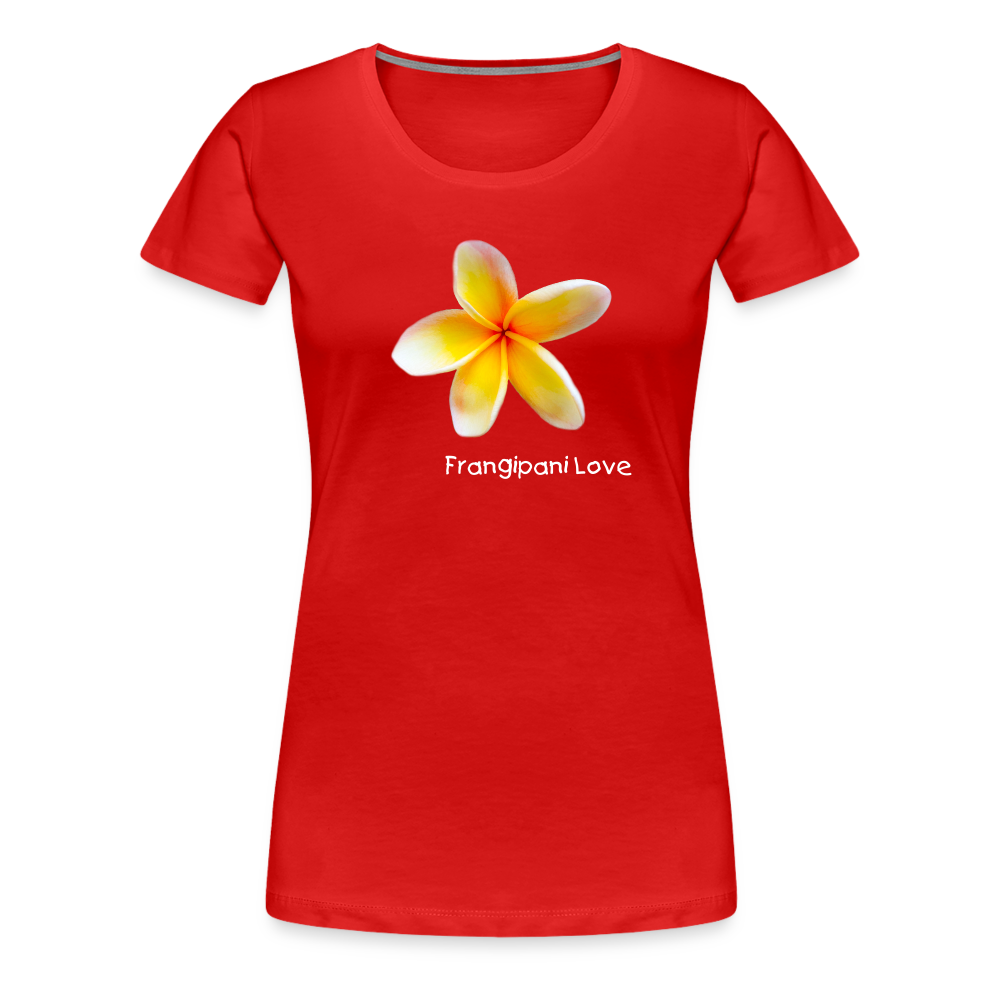 Frangipani Love Women’s Premium T-Shirt - red