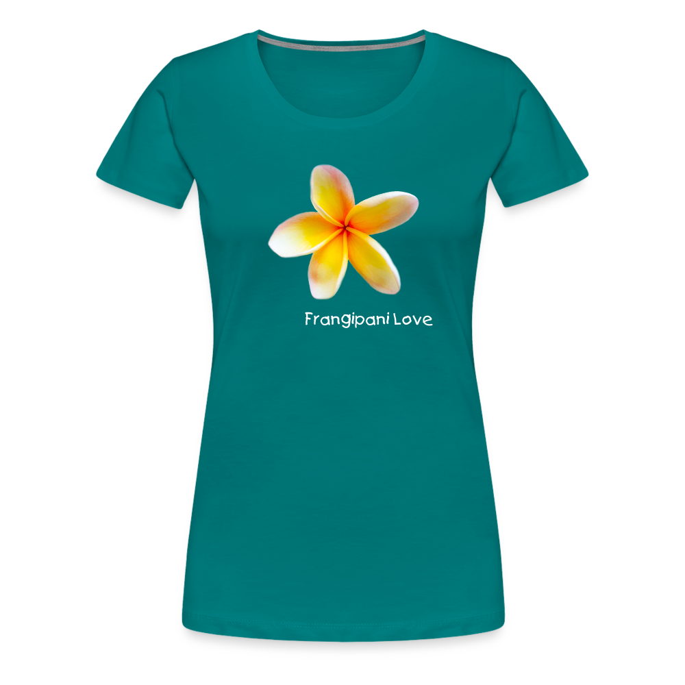 Frangipani Love Women’s Premium T-Shirt - teal