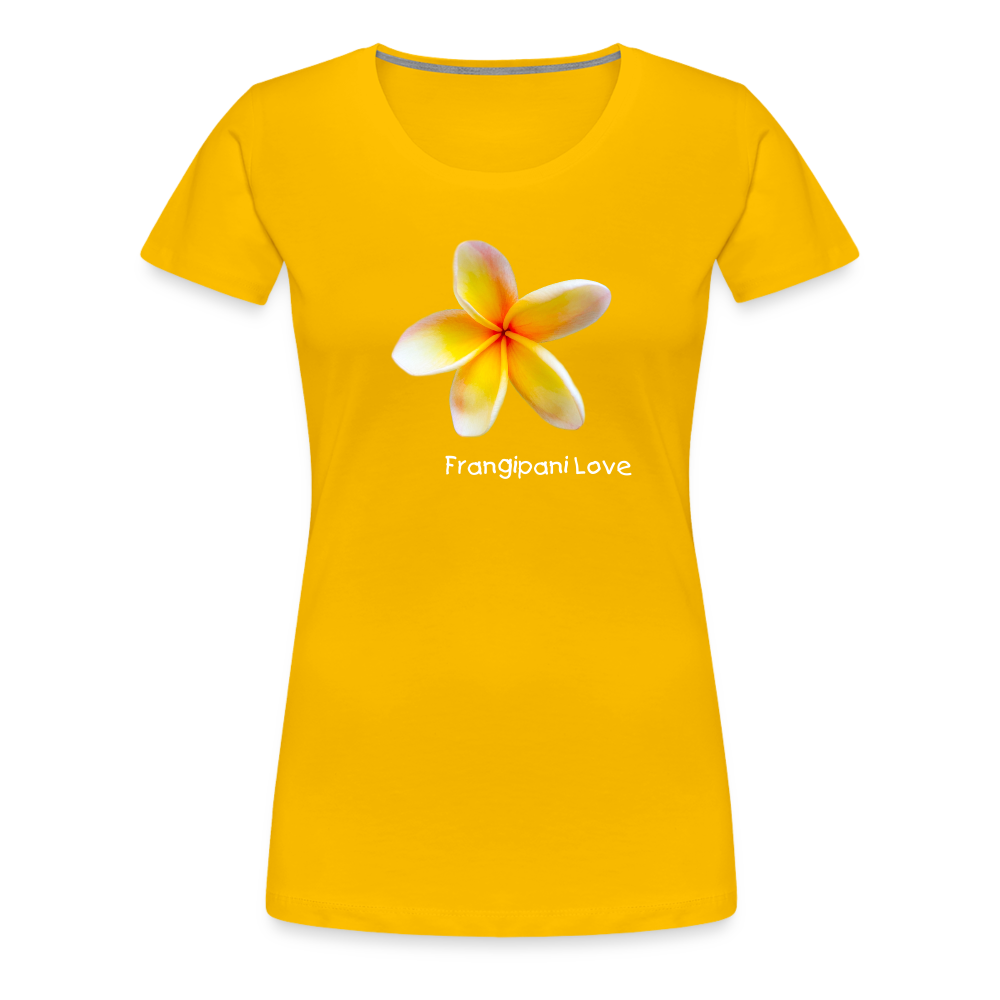 Frangipani Love Women’s Premium T-Shirt - sun yellow