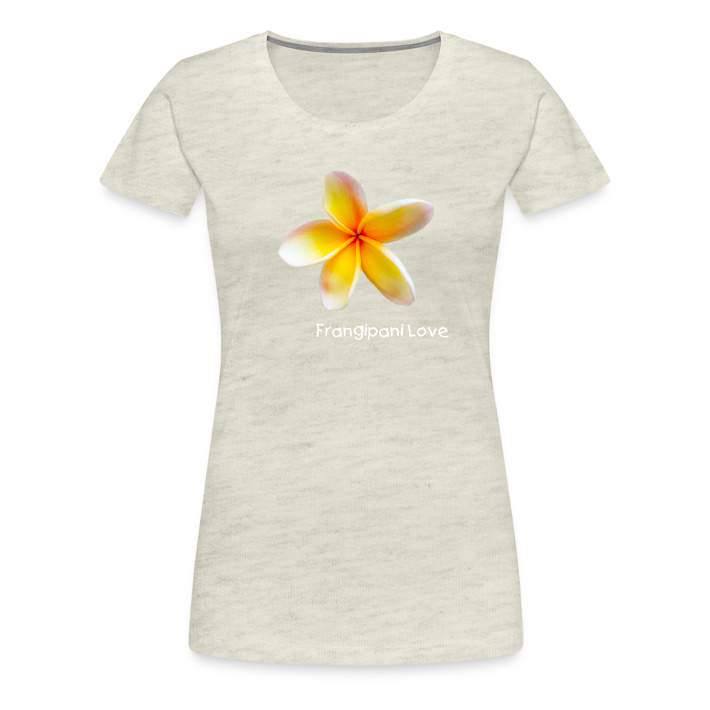 Frangipani Love Women’s Premium T-Shirt - heather oatmeal