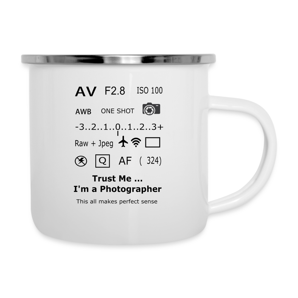 Trust Me I'm a Photographer Camper Mug - white